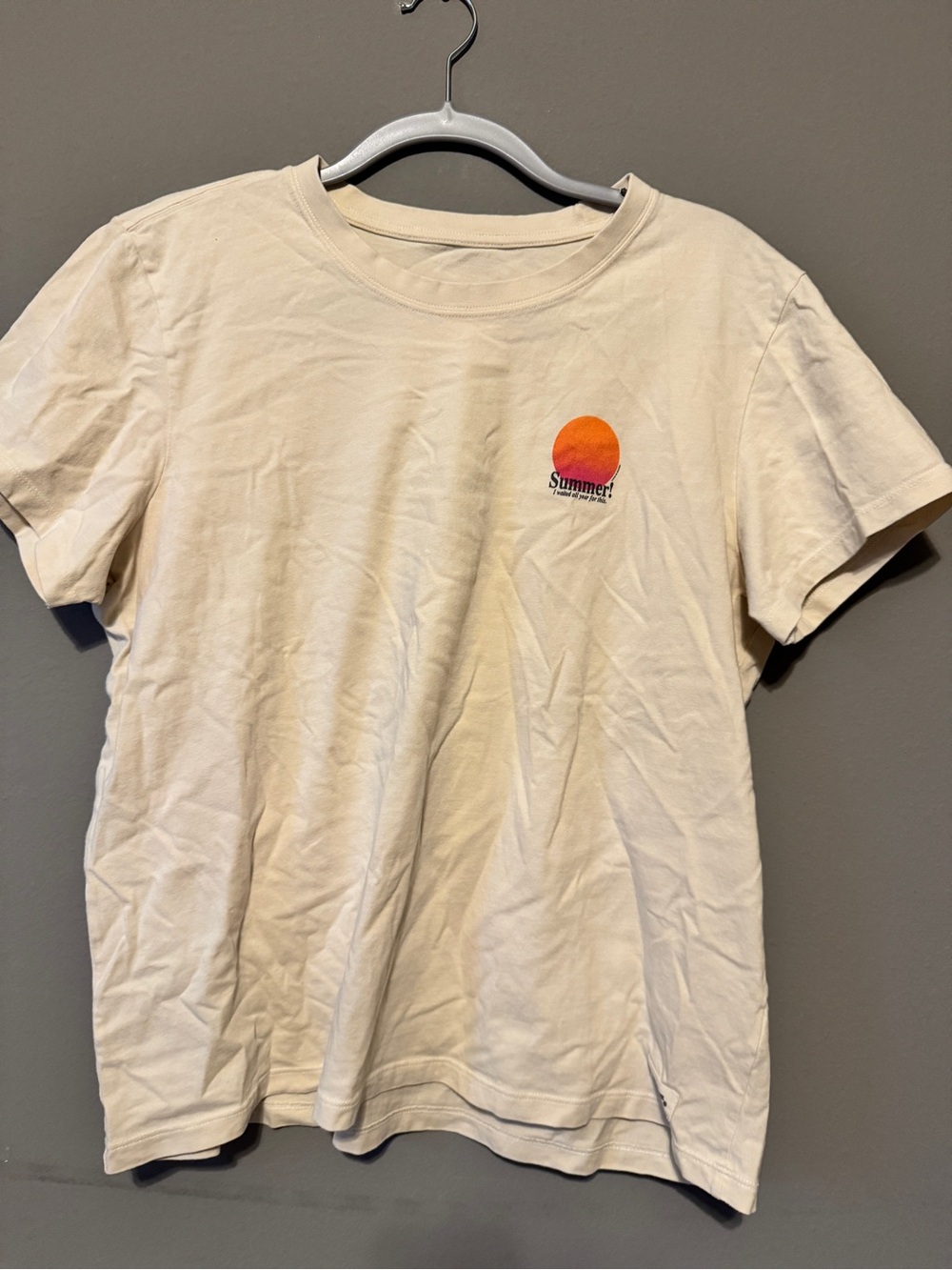 Life Is Good Cream Tee with Orange Sun Motif